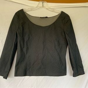 Vintage Prada Boatneck Top Charcoal Grey - 38